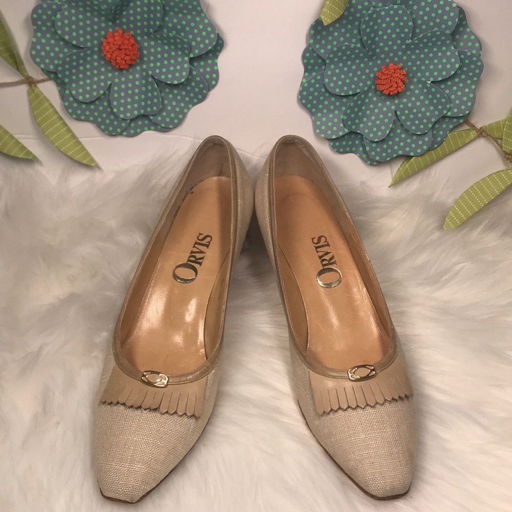 ORVIS Ivory linen pumps